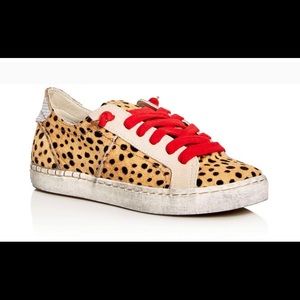 Dolce Vita Leopard Sneakers with Red Laces